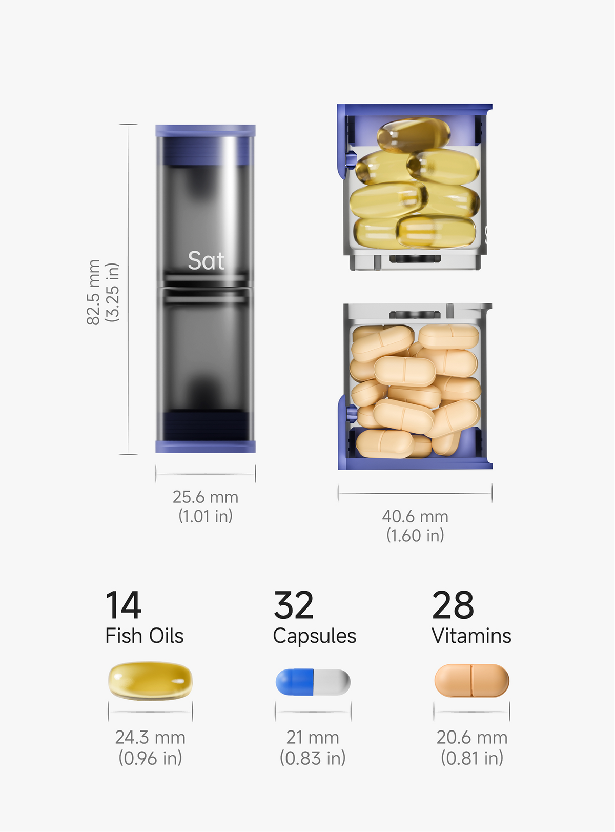 Daily Case product dimensions and capacity